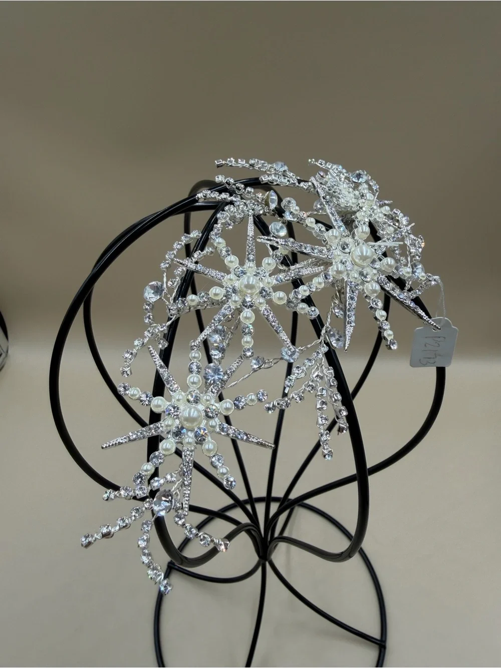 Bridal Rhinestone Pearl Starburst Hair Barrette
